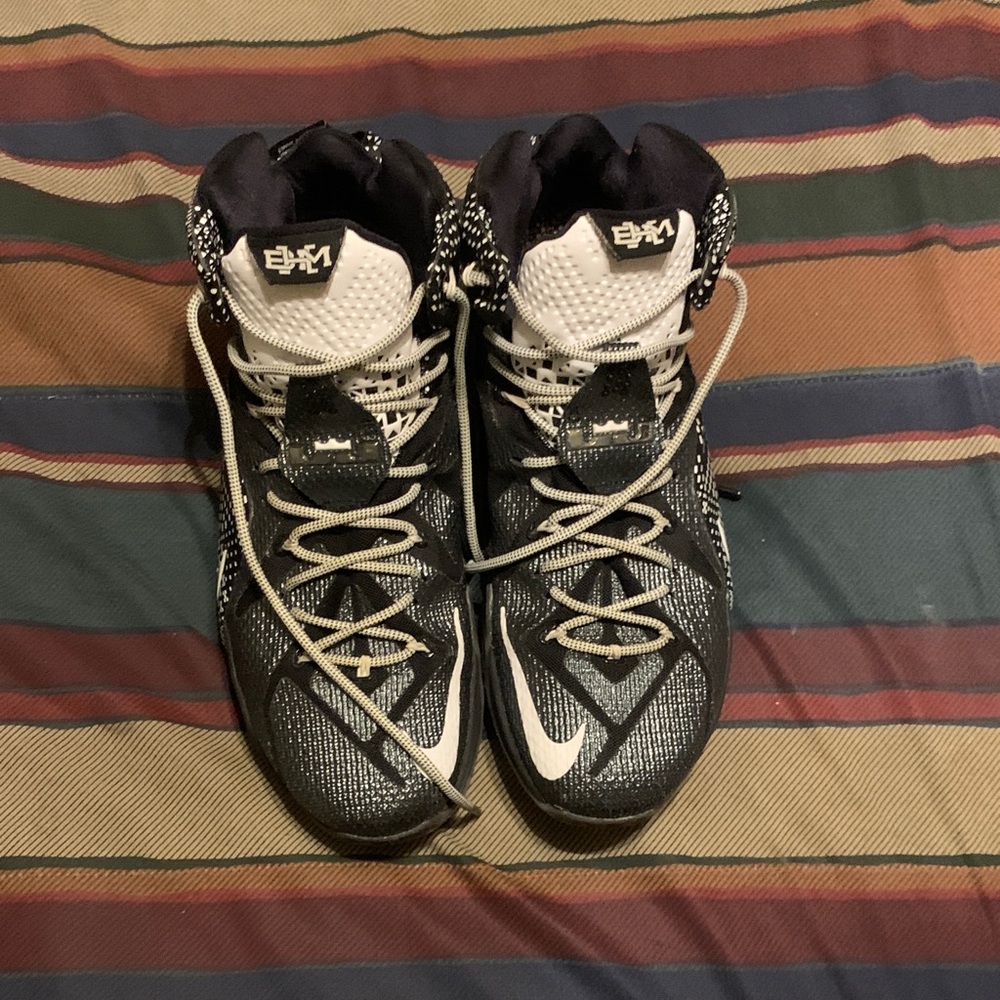 Men's Nike LeBron basketball Black and White Athletic Shoes Black History Month